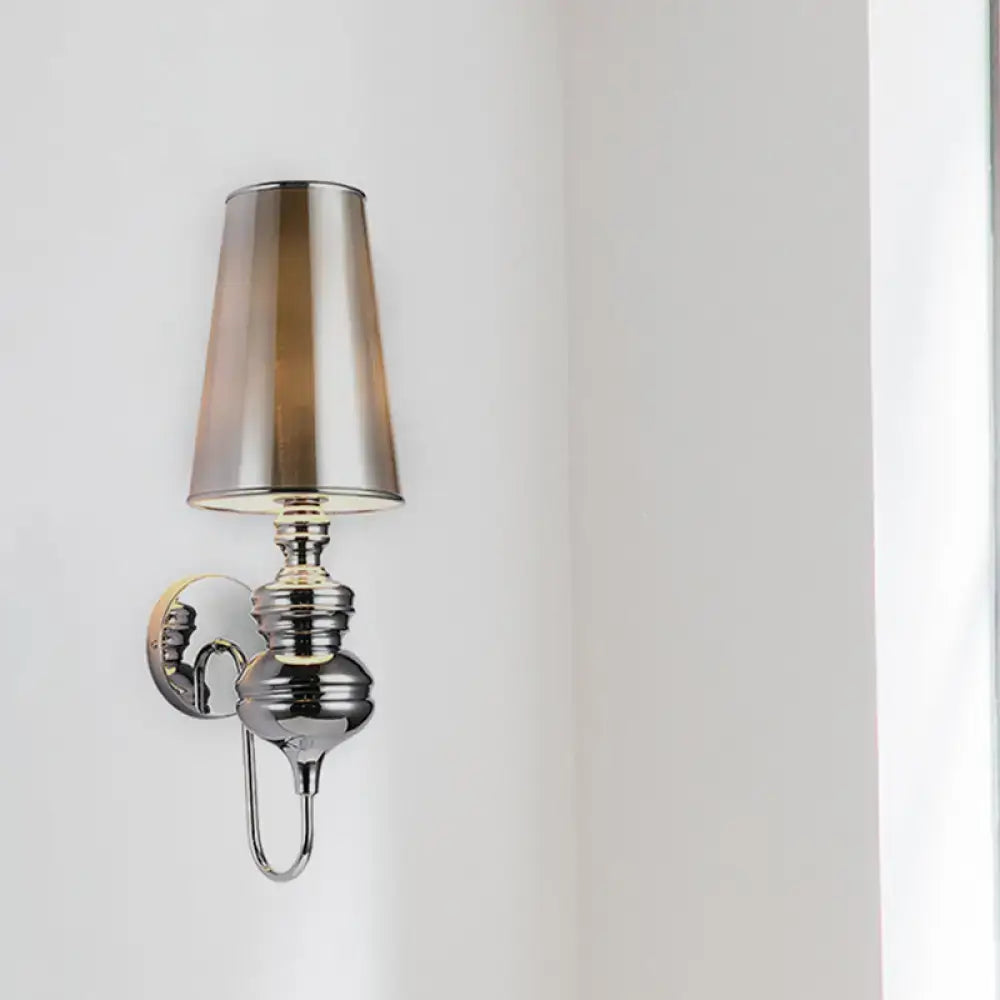 Contemporary matte black wall mount light bedroom fabric sconce