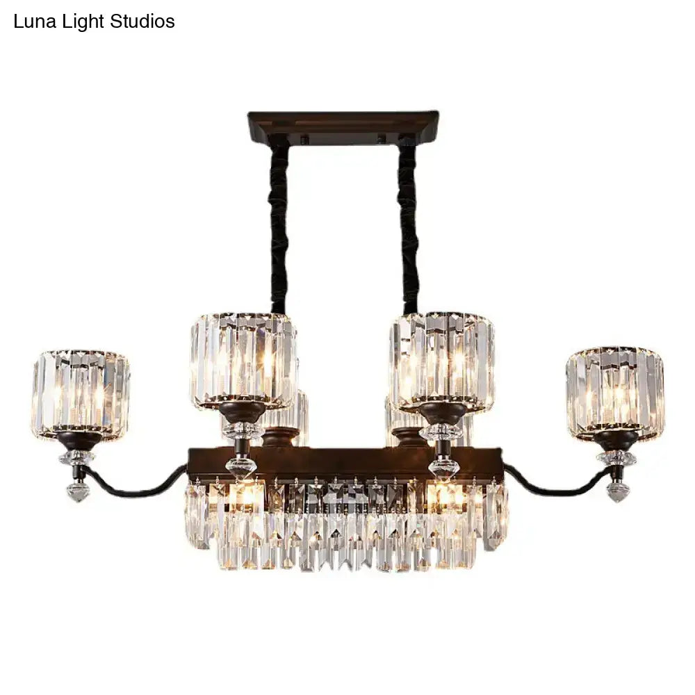 Contemporary prismatic crystal hanging pendant restaurant light