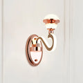 Contemporary rose gold metal urn wall lamp – bedroom lighting fixture