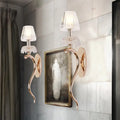 Contemporary rose gold ribbed glass shade sconce bedroom wall light