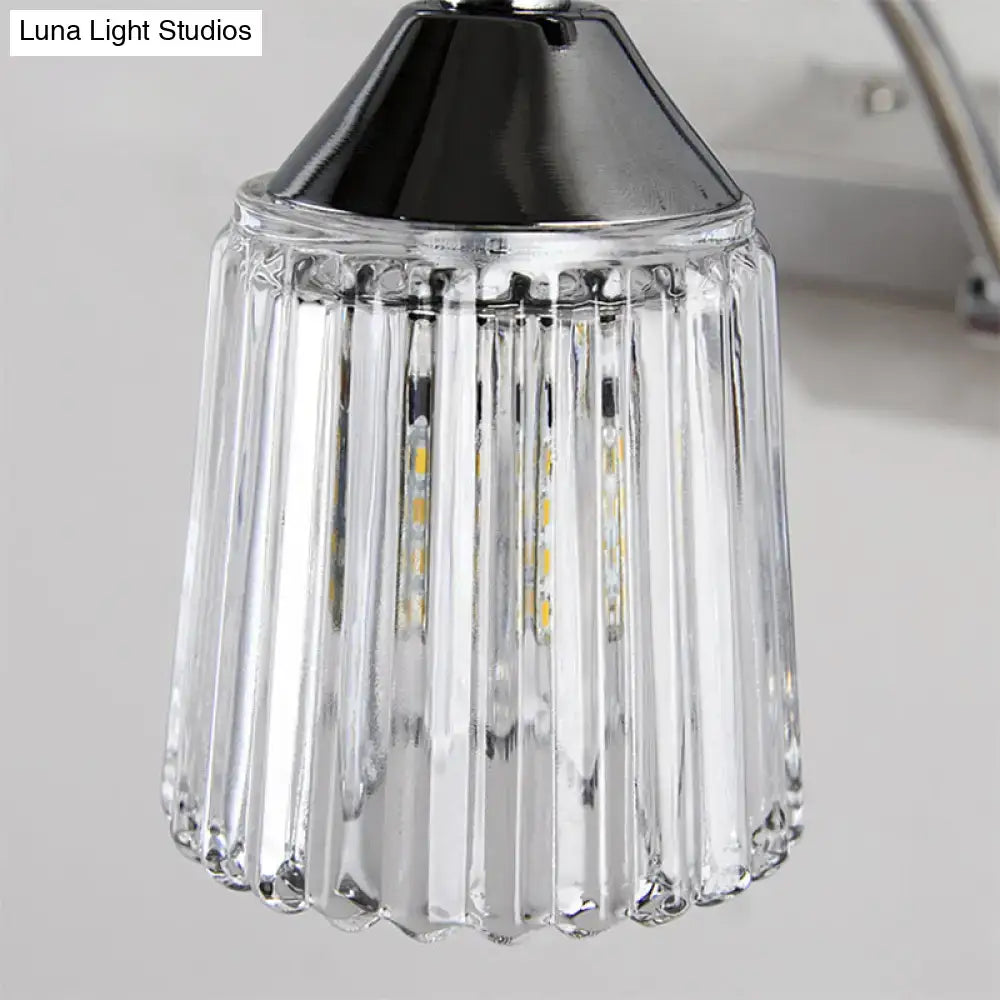 Contemporary silver 3 head crystal vanity light bathroom wall light