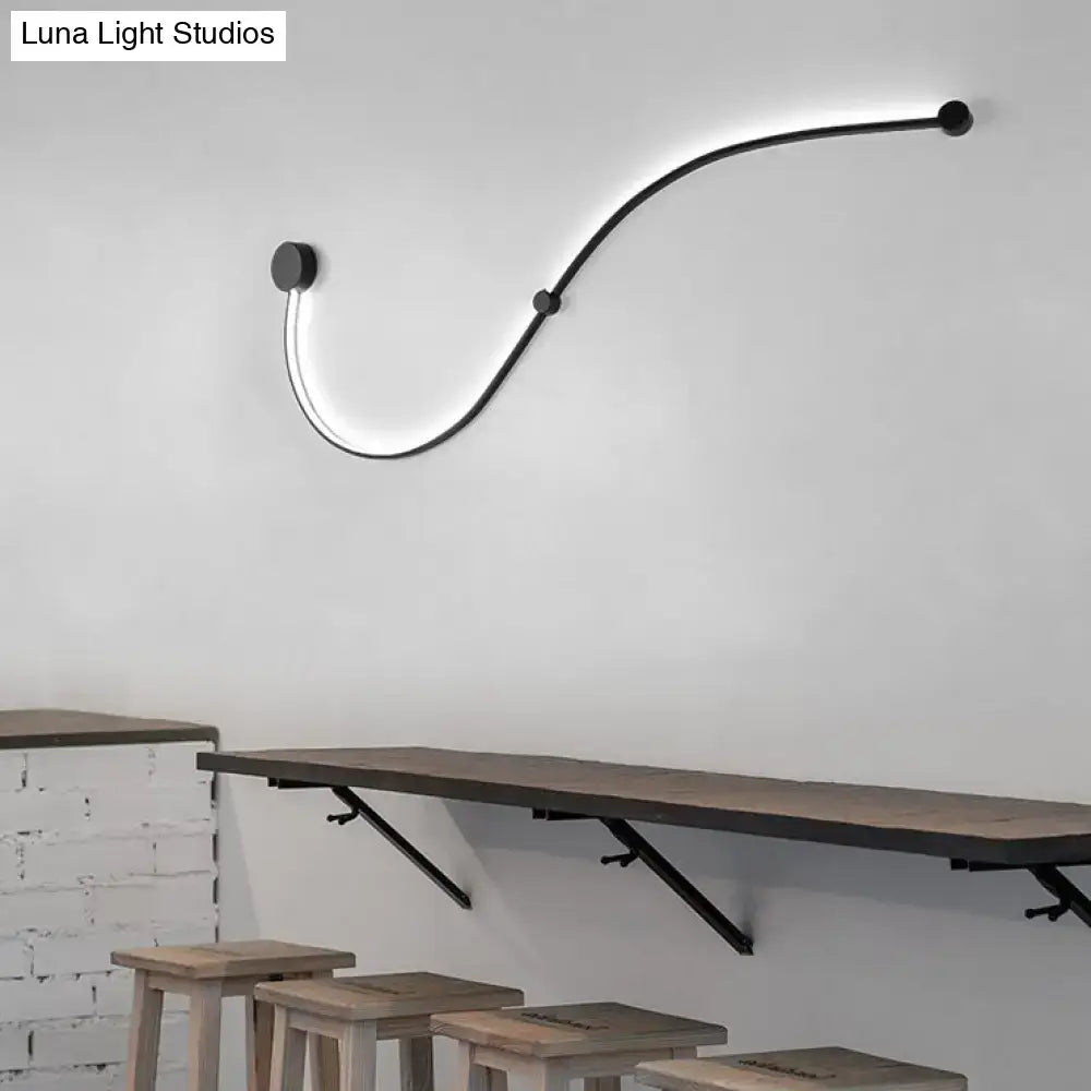 Contemporary twist black & white wall sconce – bedroom warm white light