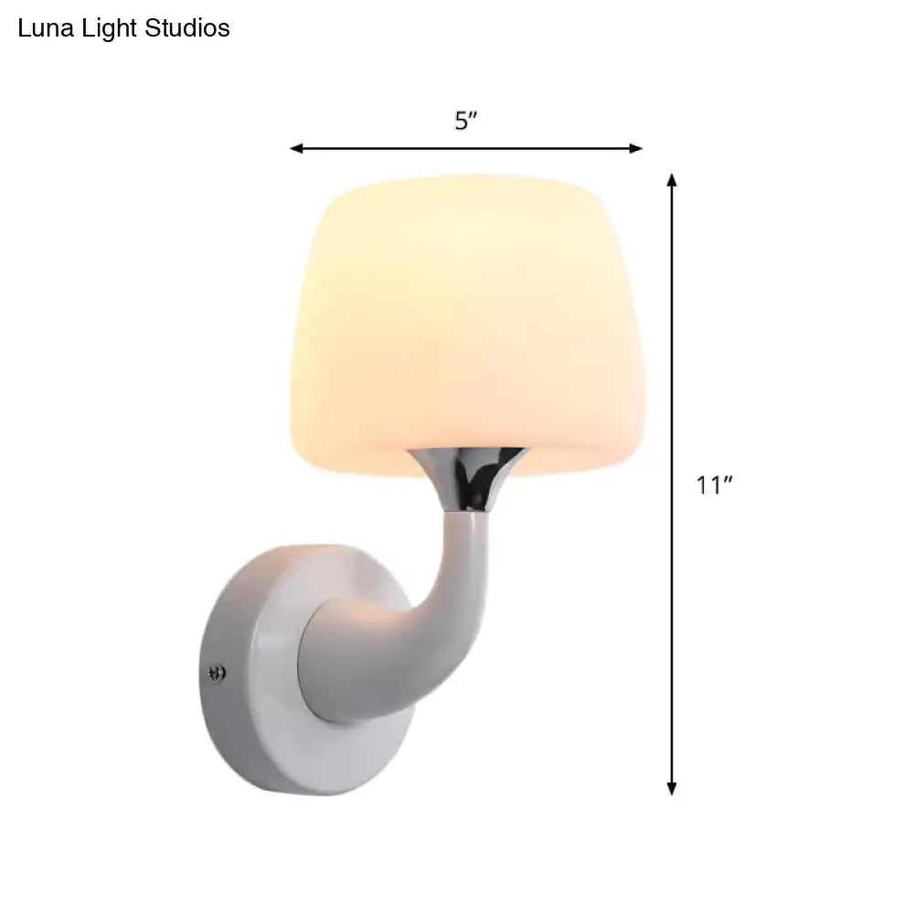 Contemporary white opal glass wall light bedroom sconce light fixture