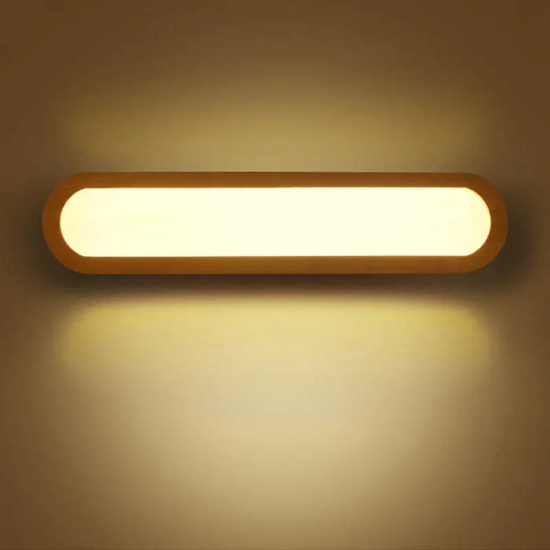 Contemporary wood led sconce vanity light for bedroom