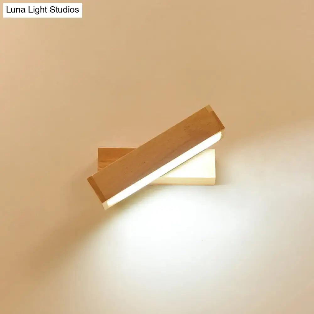 Contemporary wood led wall sconce with acrylic shade corridor light