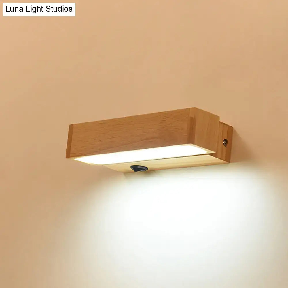 Contemporary wood led wall sconce with acrylic shade corridor light