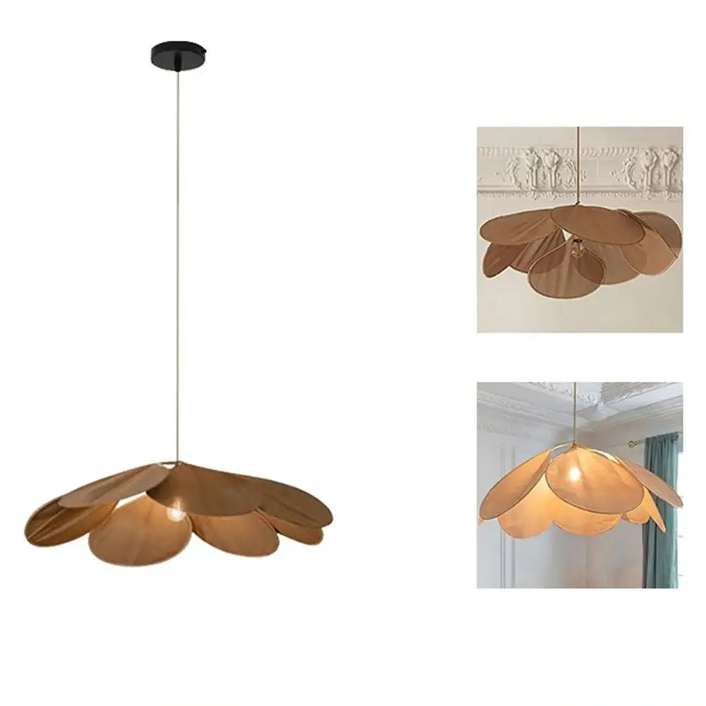 Copper petal fabric pendant light dining room decorbites colorful petal