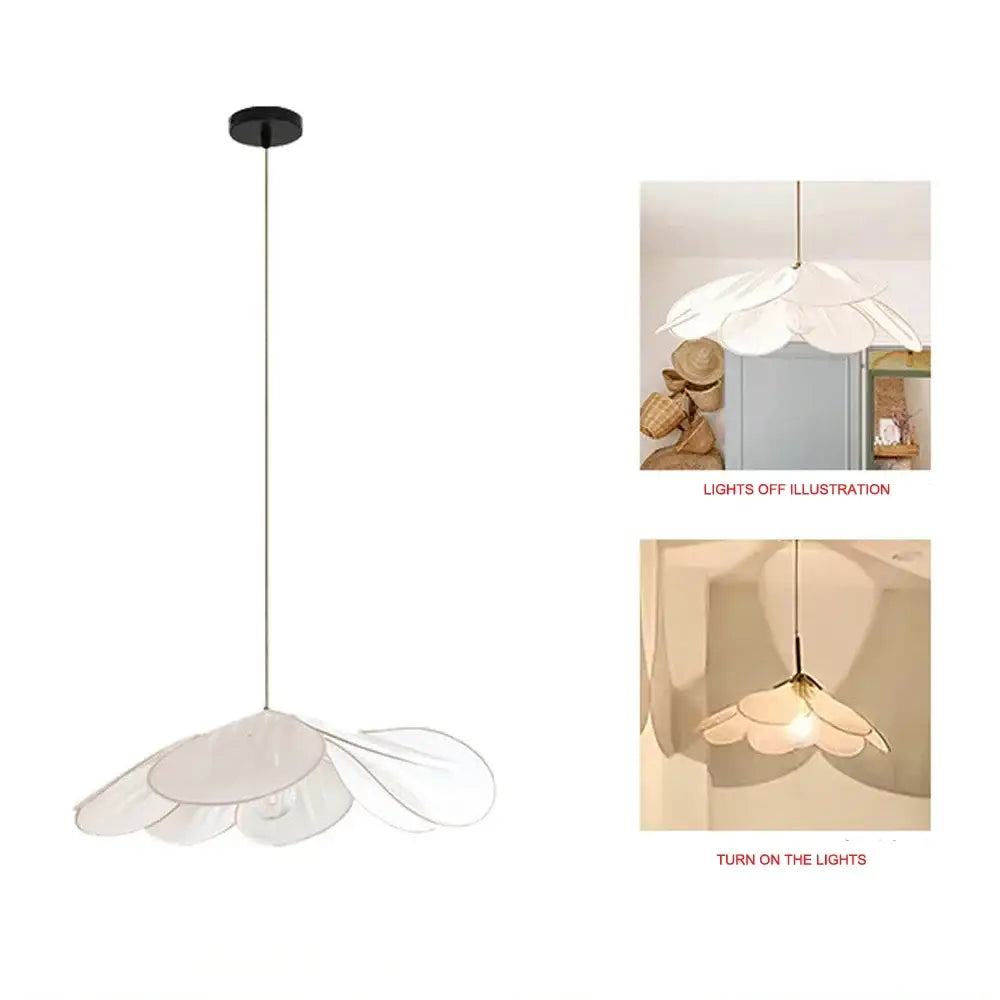 Copper petal fabric pendant light dining room decorbites colorful petal