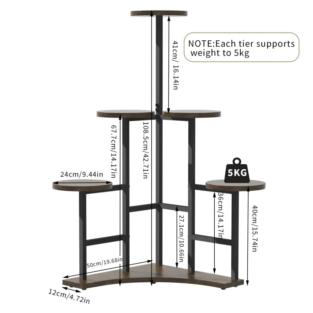 Corner Plant Stand 6-tier Display