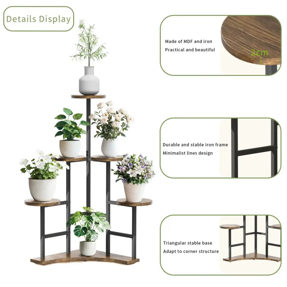 Corner Plant Stand 6-tier Display