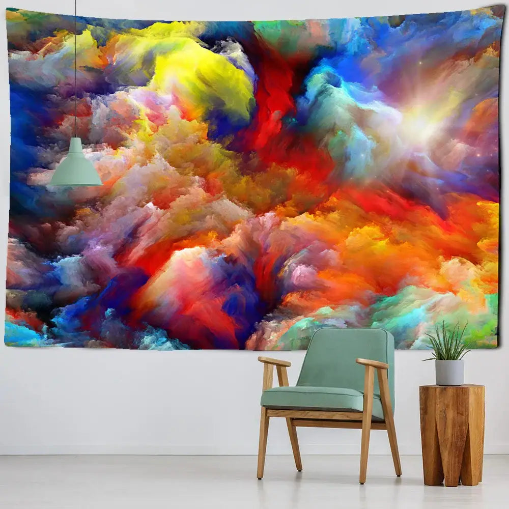 Cosmic colorful clouds tapestry – bedroom wall hanging decor