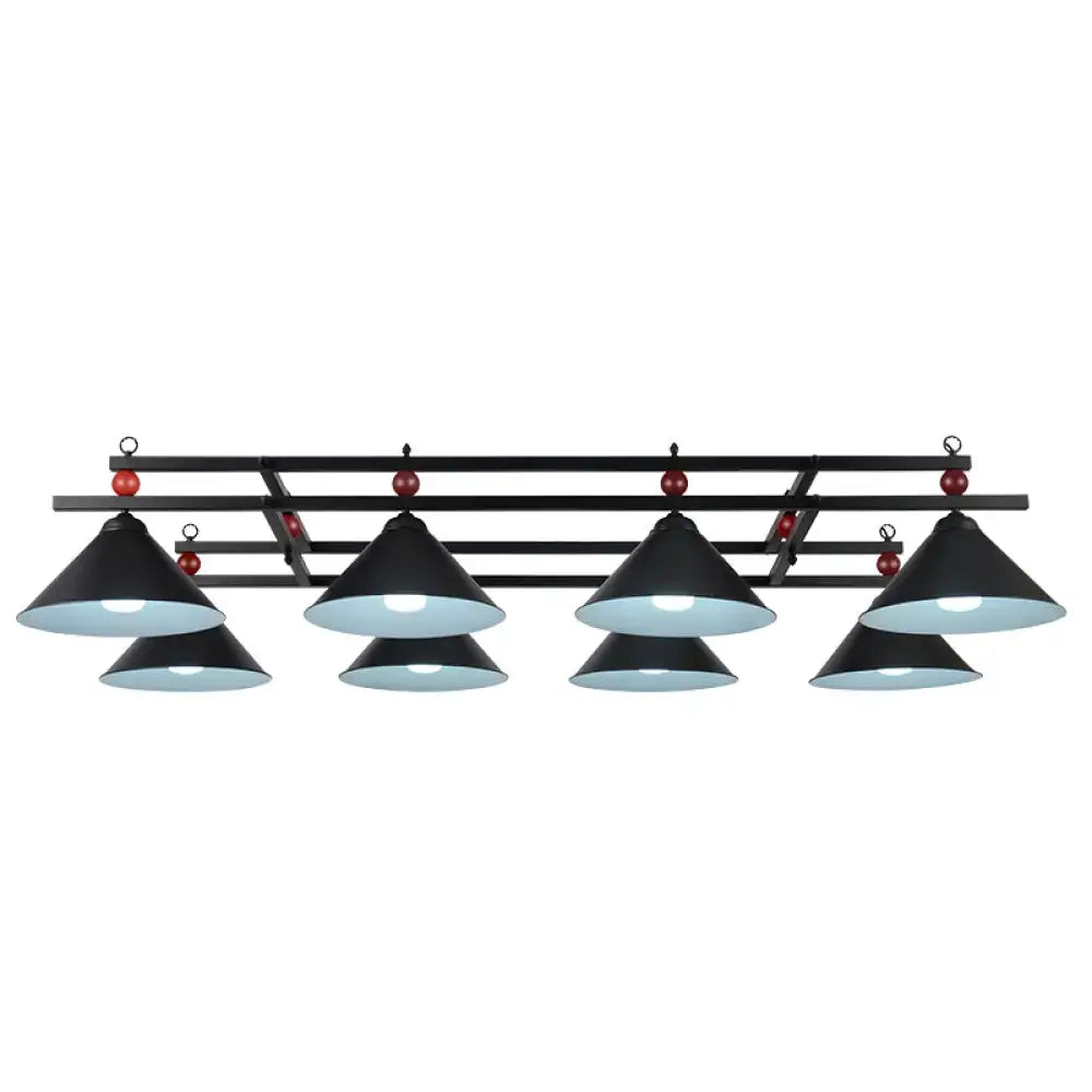 Country style dark green pool ball bar island lighting fixture
