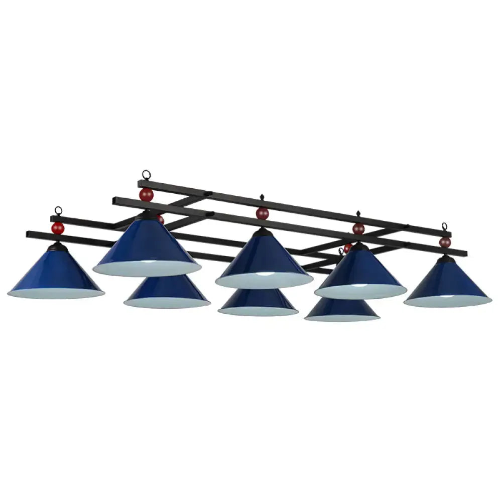 Country style dark green pool ball bar island lighting fixture