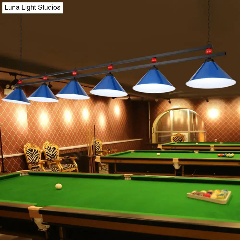 Country style dark green pool ball bar island lighting fixture