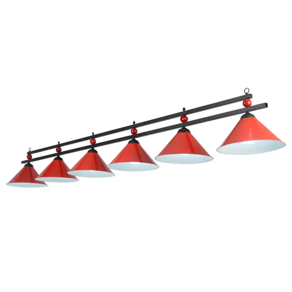 Country style dark green pool ball bar island lighting fixture