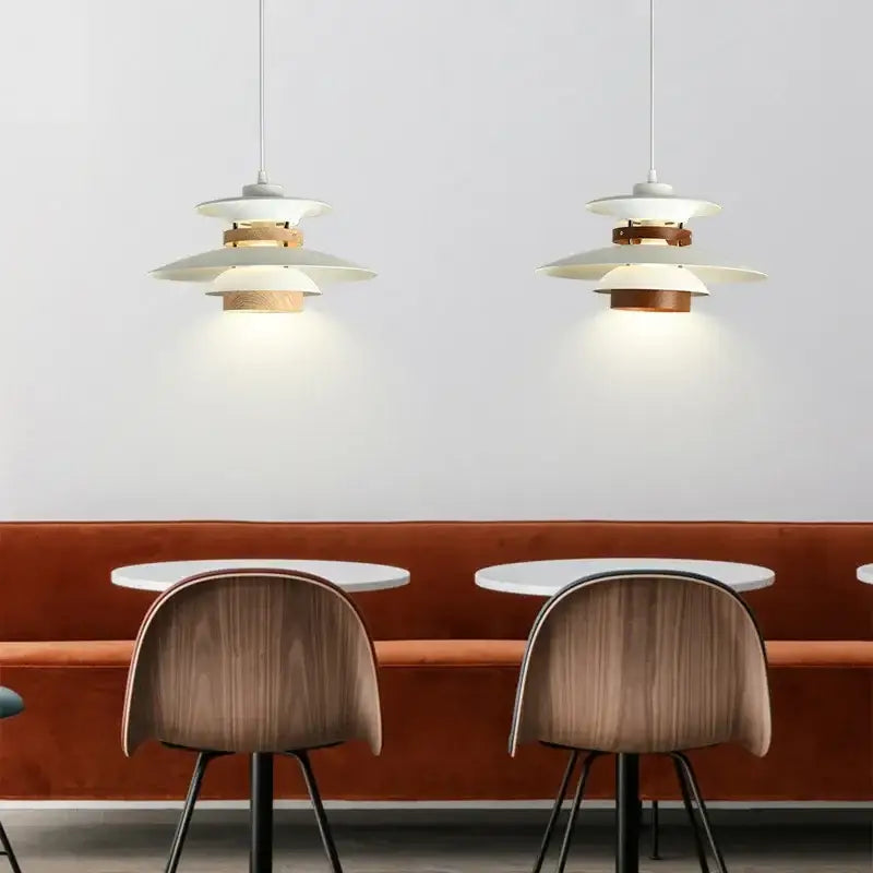 Cream and amber umbrella shape pendant light living room chandelier