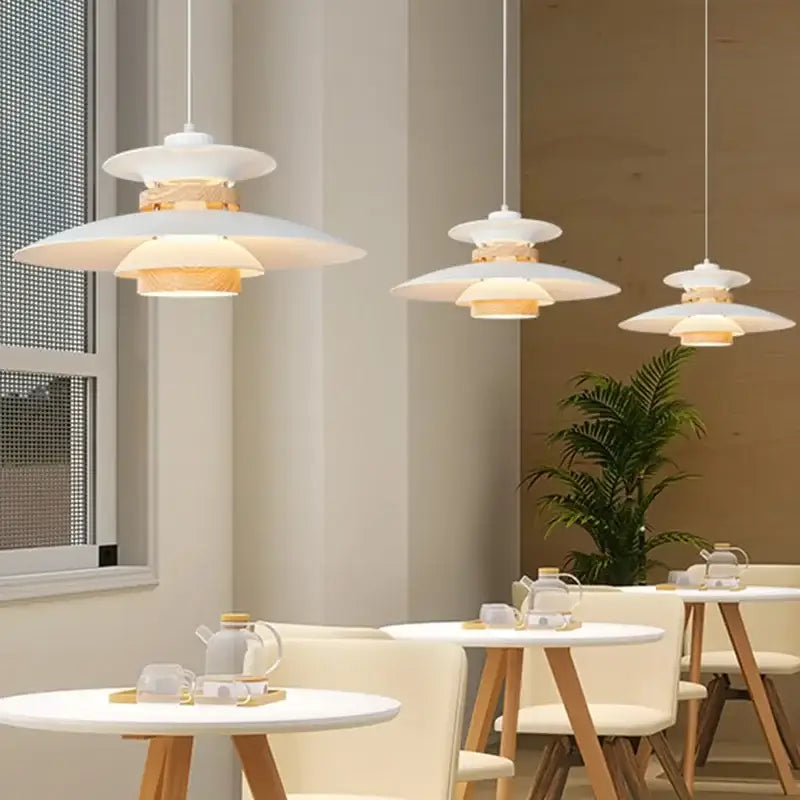 Cream and amber umbrella shape pendant light living room chandelier
