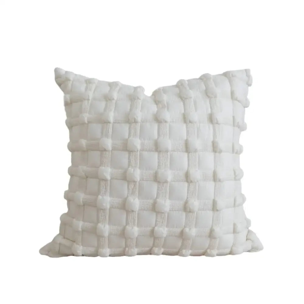 Cream bubble plaid cushion cover living room textured pillow case