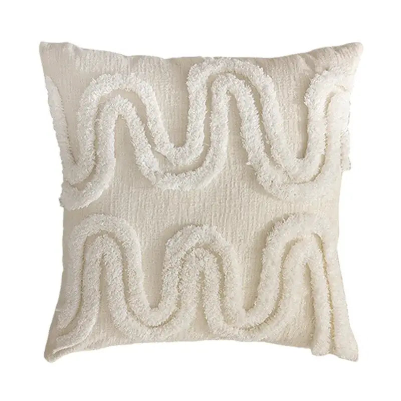 Cream bubble plaid cushion cover living room textured pillow case