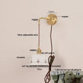 Cream ceramic led wall lamps with decorative motifs bedroom light