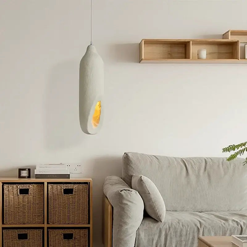 Cream ceramic pendant light decorbites cement handmade living room