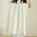 Cream cherry velvet embroidered blanket bedroom pom pom throw