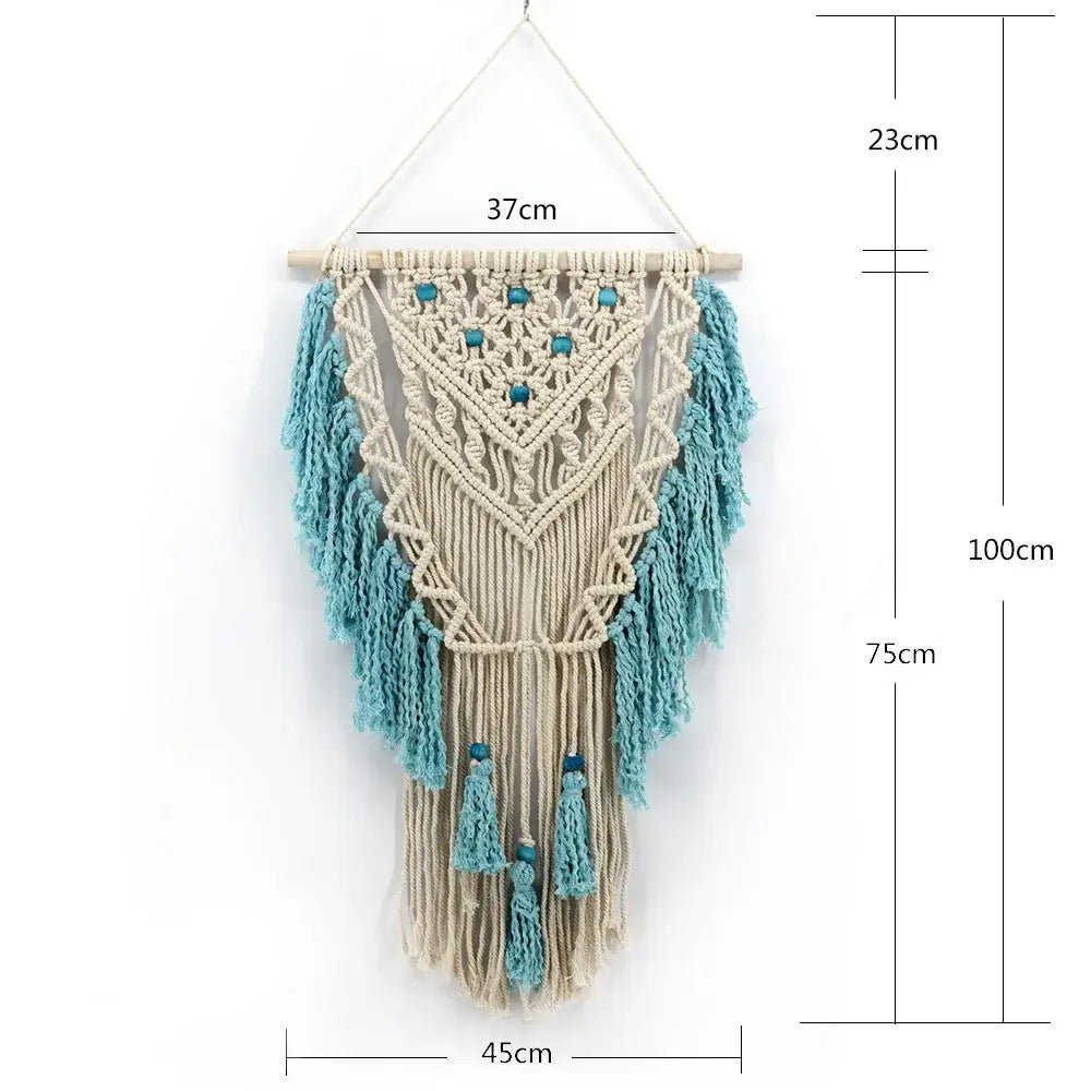 Cream & lavender macrame wall hanging living room cotton tapestry