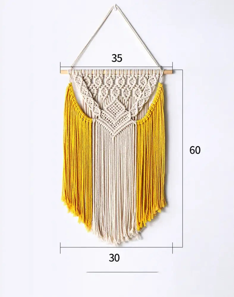 Cream & lavender macrame wall hanging living room cotton tapestry