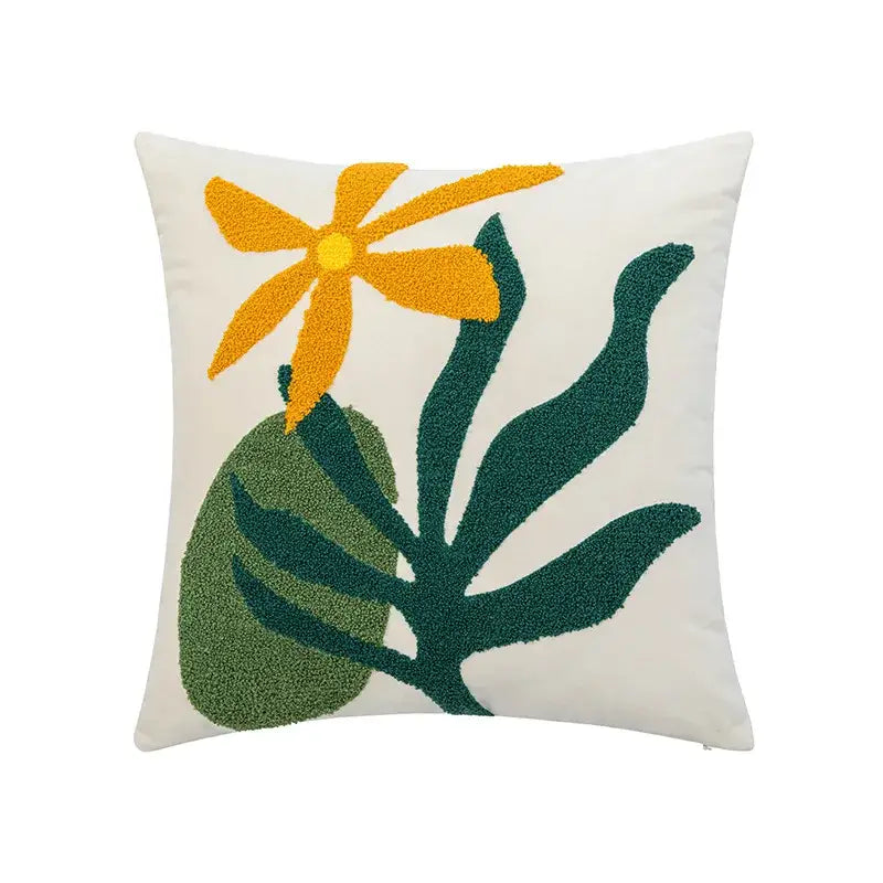 Cream rainbow cartoon abstract embroidery cushion cover living room