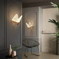 Creative colorful butterfly led wall lamp bedroom woven glass sconce