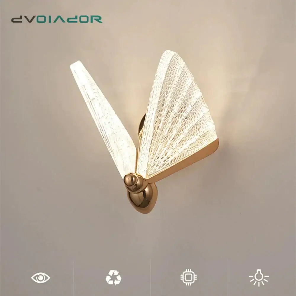 Creative colorful butterfly led wall lamp bedroom woven glass sconce