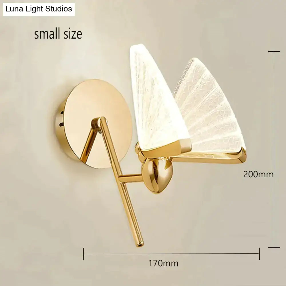 Creative colorful butterfly led wall lamp bedroom woven glass sconce