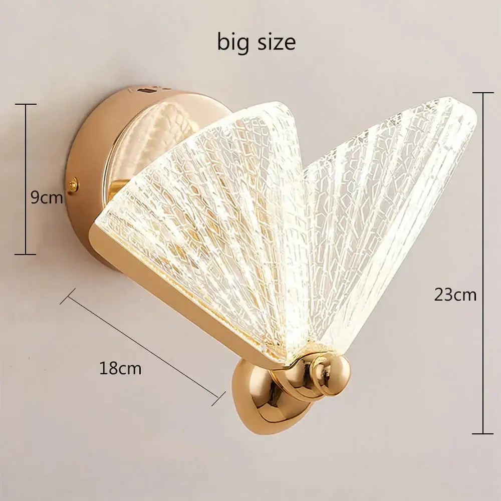Creative colorful butterfly led wall lamp bedroom woven glass sconce