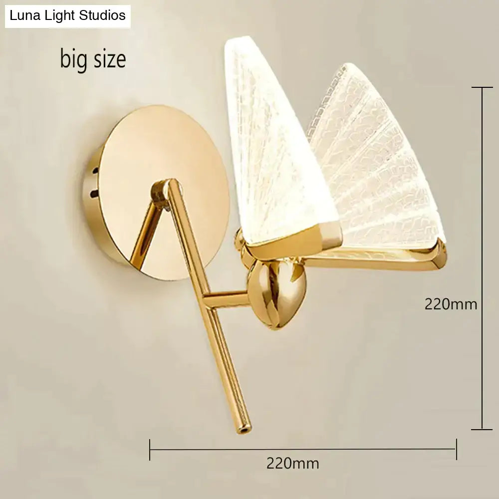 Creative colorful butterfly led wall lamp bedroom woven glass sconce