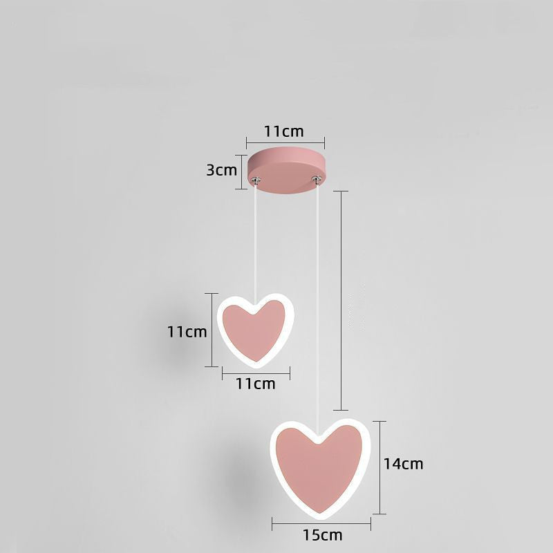 مصباح سقف غرفة الأطفال بتصميم إبداعي على شكل قلب وفراشة وزهور، ثريا مصابيح غرفة النوم