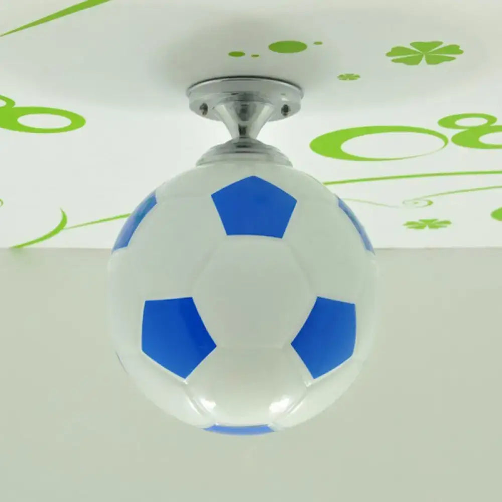 Creative white & black childrens football flushmount bedroom light