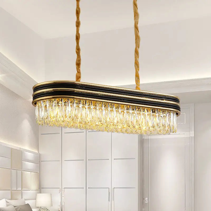 Crystal Pendant Island Light Black Gold