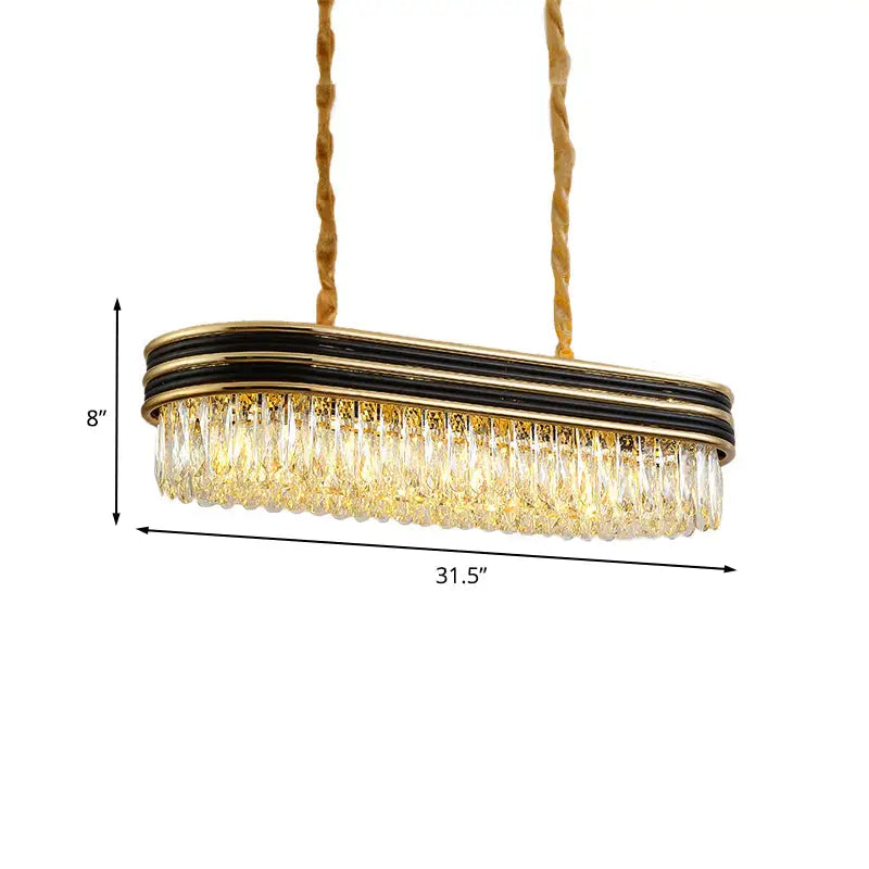 Crystal Pendant Island Light Black Gold