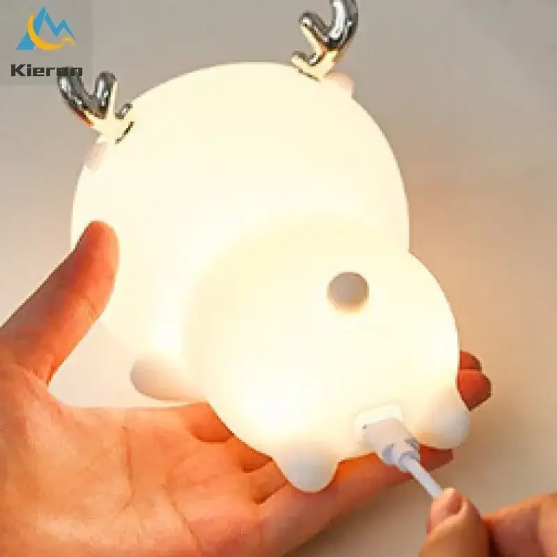 Cute cream colorful deer led lamp for bedroom