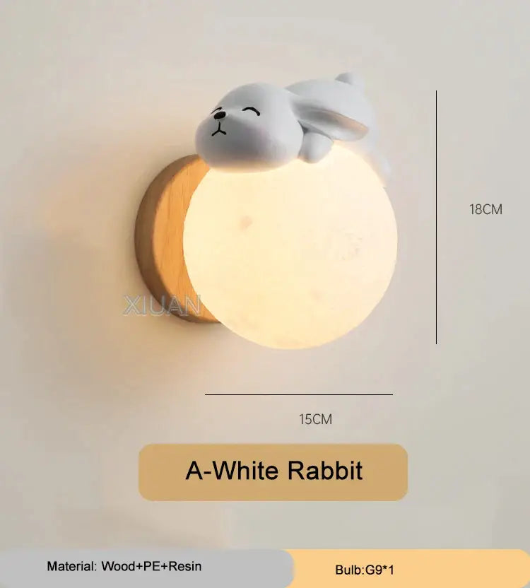 Cute polar bear cartoon animal wall light for bedroom lighting