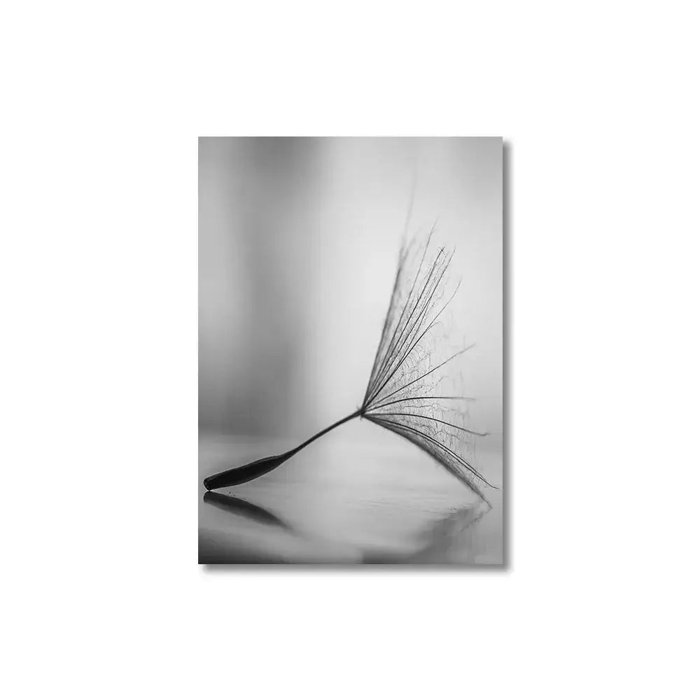 Dandelion Canvas Wall Art Black White