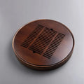 Dark brown bamboo tea tray drainage board for dining room kung fu tea