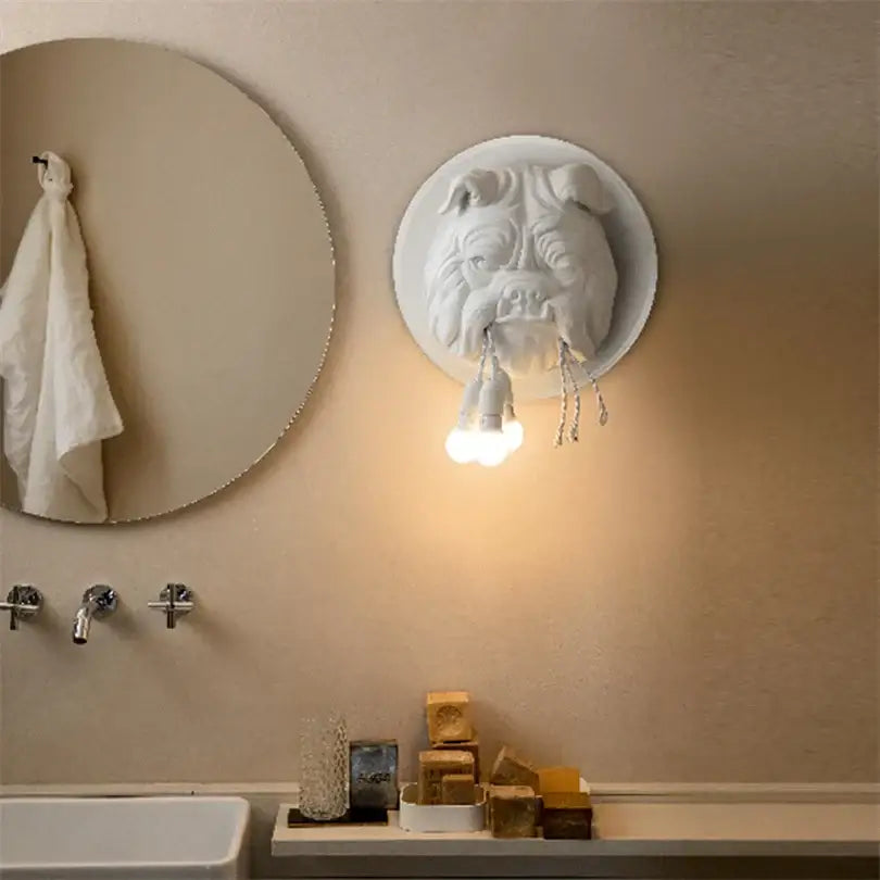 Dark gray bulldog wall lamp living room three bulb decor light