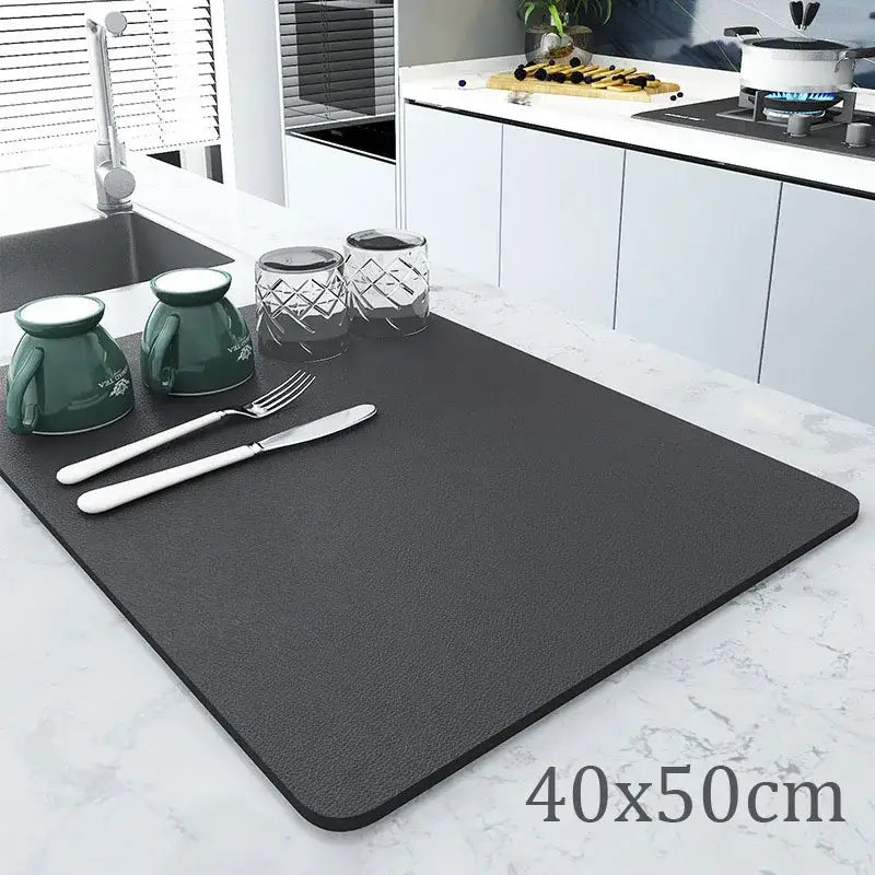 Dark gray silicone decorbites coffee mat absorbent kitchen drying mat