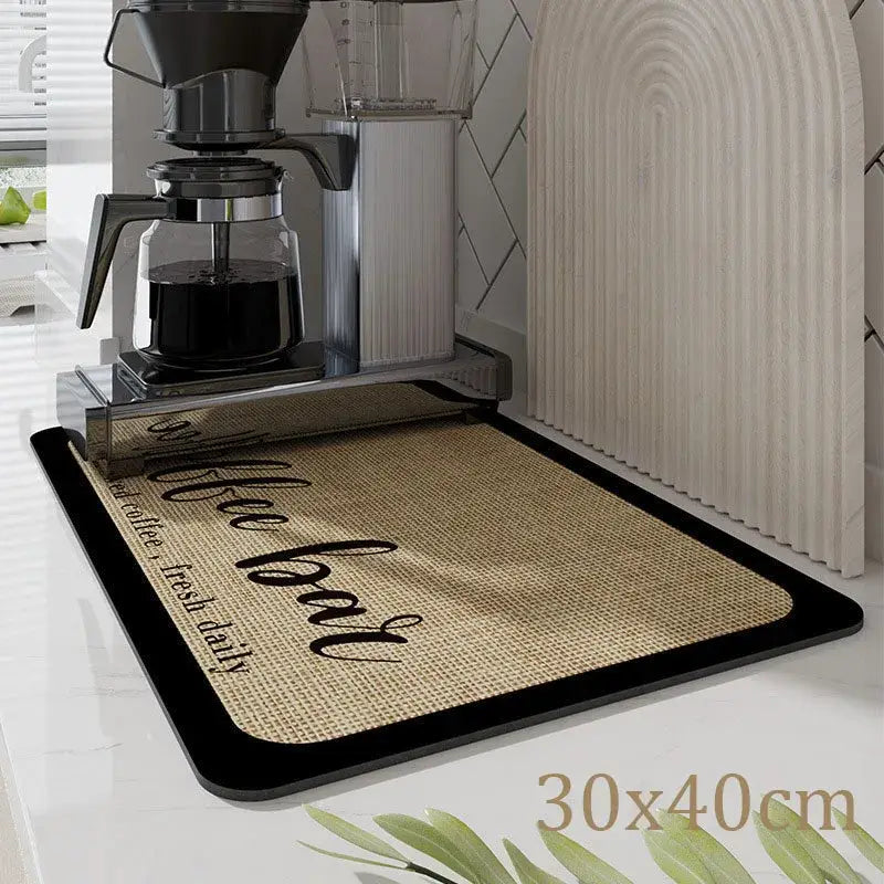 Dark gray silicone decorbites coffee mat absorbent kitchen drying mat