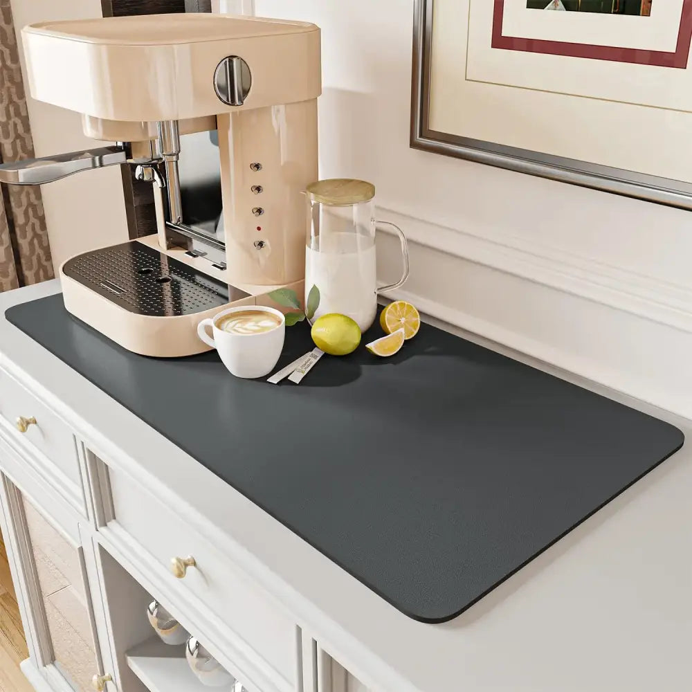 Dark gray silicone decorbites coffee mat absorbent kitchen drying mat