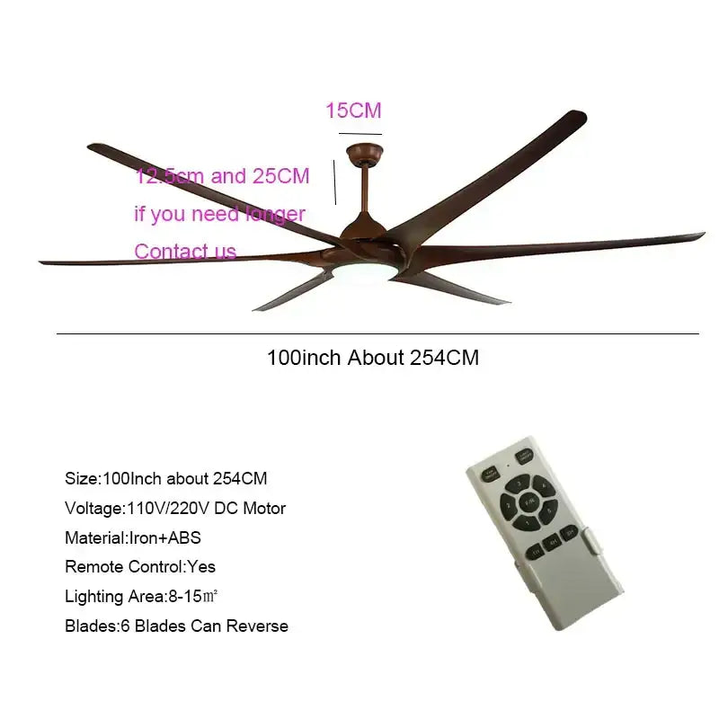 DecorBites™ 100" Large Ceiling Fan with Light and DC Motor