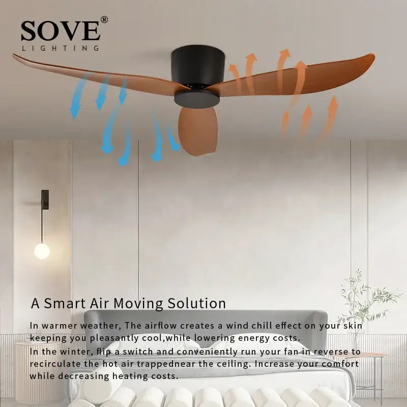 DecorBites™ 17cm White DC Ceiling Fan with Remote Control - Simple and Ultra Thin