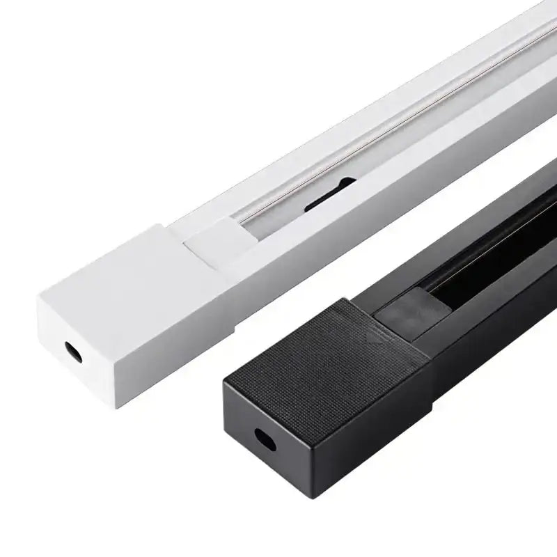 DecorBites™ 1m Black White Aluminum 2-Wire Connector Track Rail Spotlight Fitting
