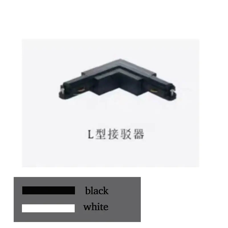 DecorBites™ 1m Black White Aluminum 2-Wire Connector Track Rail Spotlight Fitting